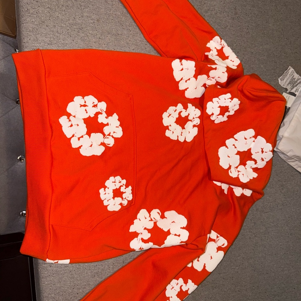 Orange Floral Men's Hoodie